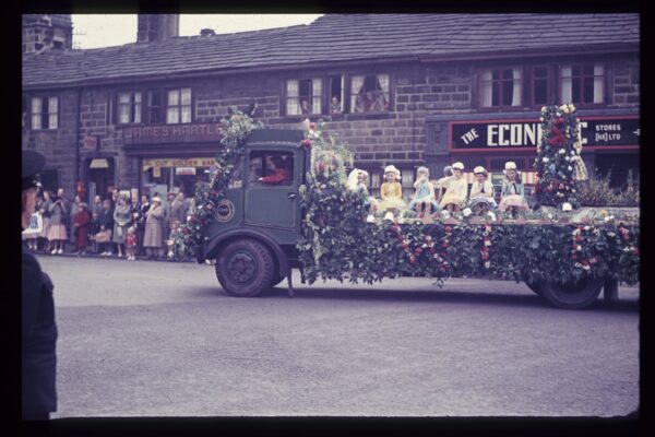 This is in St Georges Square, Hebden Bridge. This photo was taken in the 1960s by William Edmondson and was donated by his family.