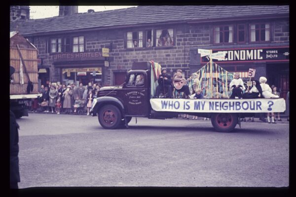 This is in St Georges Square, Hebden Bridge. This photo was taken in the 1960s by William Edmondson and was donated by his family.