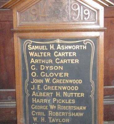 Church Lads Brigade Memorial. Mytholmroyd Parish Church