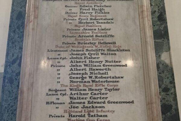 Mytholmroyd Parish Church Memorial