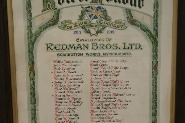 Redman Brothers Roll of Honour