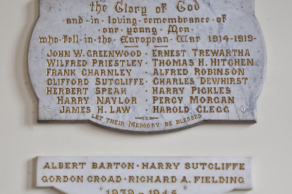Mytholmroyd Methodist Church. Memorial plaques