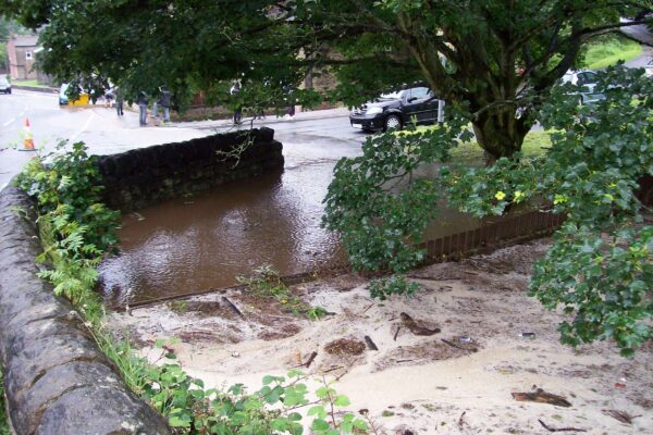 White Lee Clough overflowing