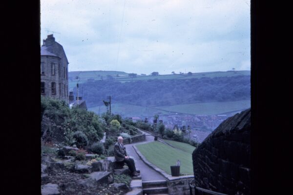 View of the small garden at Birchcliffe Road, Hebden Bridge